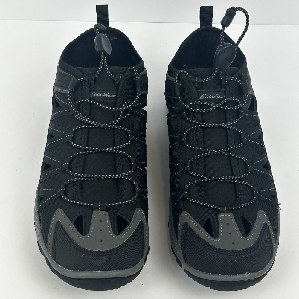 Eddie Bauer Mens Black Arvada Bungee Lace Up Lightweight Size 9M Water Shoes